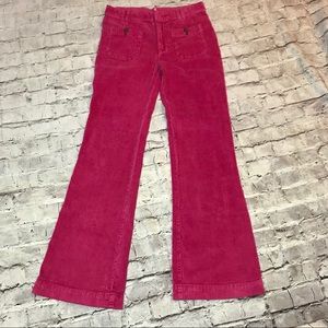 hip hugging flare cord pants